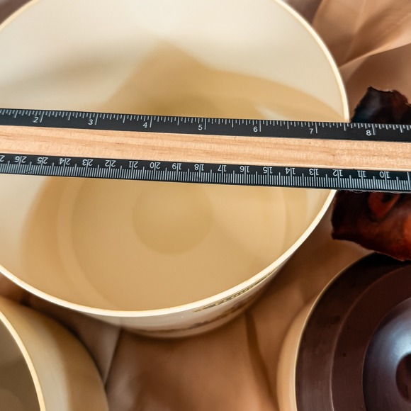 Cream And Brown Floral Sterilite Nesting Canisters Vintage - Picture 7 of 8